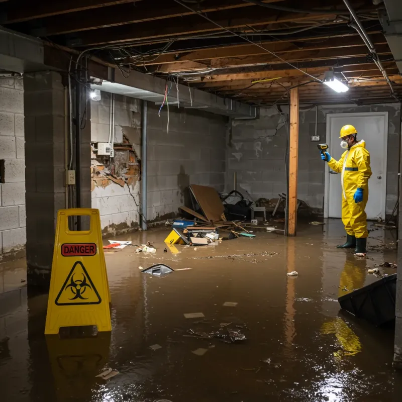 Flooded Basement Electrical Hazard in Anson, TX Property